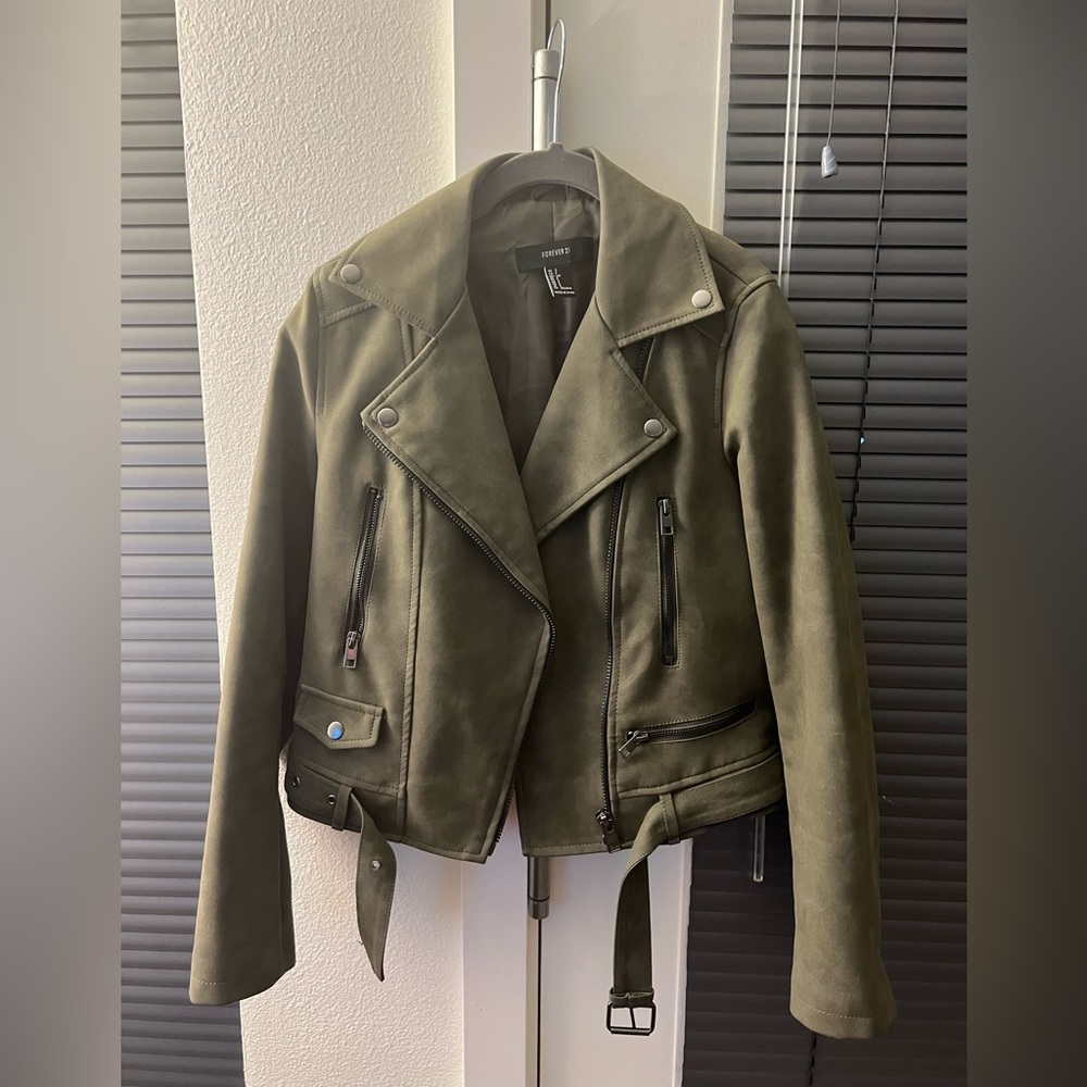 Suede Army green/khaki jacket